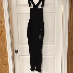 Brand new black overalls with tears/holes